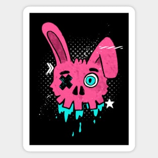 Street Style Bunny Skull Pop Art Rabbit Magnet